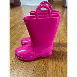 Stormy Mountain  Pink Rubber Rain Boots Size 11M Waterproof pull On Handles